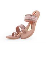 Ladies fancy partywear flat chappal 305611