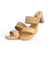 ladies golden partywear heel chappals 31103