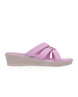 Ladies heel purple chappals 311204