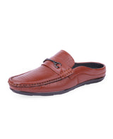 Men's leather brown half shoes 31401