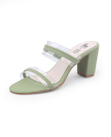 Ladies Heel Green Chappals 329907