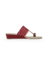 ladies heel red partywear chappals 400276