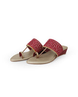 ladies heel red partywear chappals 400276