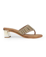 Ladies partywear brown chappals 401078