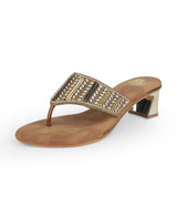 Ladies partywear brown chappals 401078