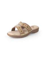 Ladies partywear tan heel chappal 401087