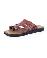Men's leather brown chappals 40891