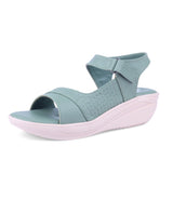 Ladies heel sea green sandals 501479