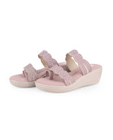 ladies heel peach chappals 506277