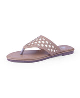 ladies flat brown chappals 60393