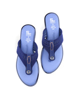 ladies flat blue chappals 60394