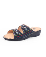 Ladies leather comfort blue chappals 60707