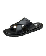 Men's black chappals 61446