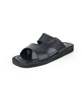 Men's black chappals 61456