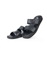 Men's black chappals 61456