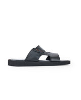 Men's black chappals 61456