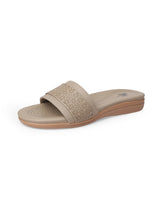 Ladies flat chappals beige 63115