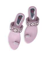 ladies heel partywear peach chappals 63607