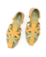 ladies flat yellow sandals 63617