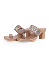 ladies partywear heel golden chappals 63619