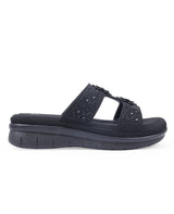 Ladies heel black chappals 105852