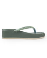 Ladies Heel green chappals 66598