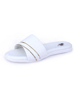 ladies flat white chappals 66659