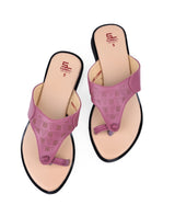 Ladies flat Maroon Chappals 66663