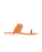 Ladies Flat Brown Chappal 66665