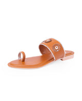 Ladies Flat Brown Chappal 66665