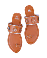 Ladies Flat Brown Chappal 66665