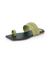 LADIES FLAT GREEN CHAPPAL 66670