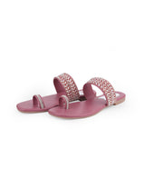 ladies flat fancy peach color chappals 66671