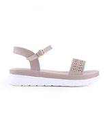 Ladies heel gray sandals 67946