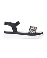 Ladies heel black sandals 67947