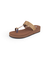 ladies comfort heel brown chappals 69685