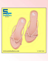 ladies flat rose gold chappals 17058