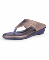 ladies heel brown chappals 08606