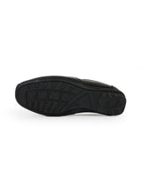 Men's leather black shoes 02077
