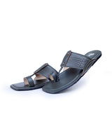 men's kolhapuri dark green chappals 03011