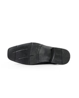 Men's leather black shoes 04252
