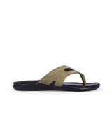 Men's Leather Green Chappals 06393