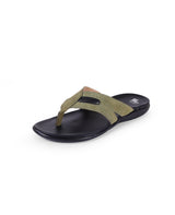 Men's Leather Green Chappals 06393