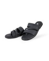 Men's black chappals 06612
