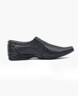 Men's leather black shoes 09445