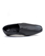 Men's leather black shoes 09445