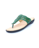women leather comfort green chappals 100826