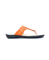Women leather comfort orange chappal 100827