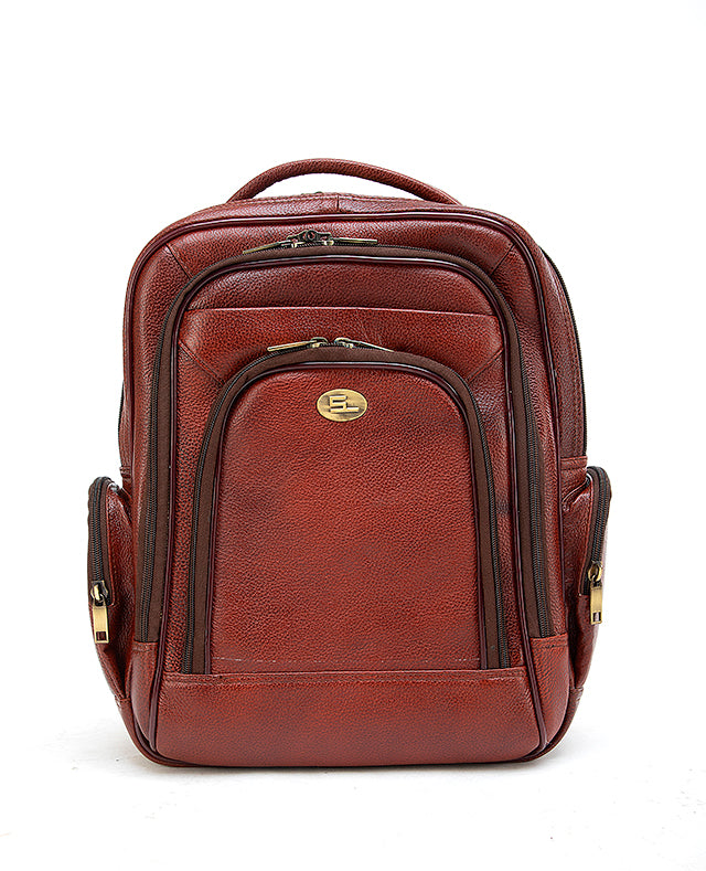 LEATHER BACKPACK BROWN 63044 Sreeleathers Ltd