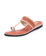 Ladies flat brown chappals 10260